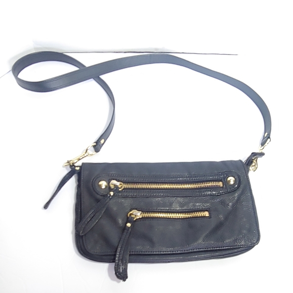 Linea Pelle Handbags - Linea Pelle black leather crossbody handbag